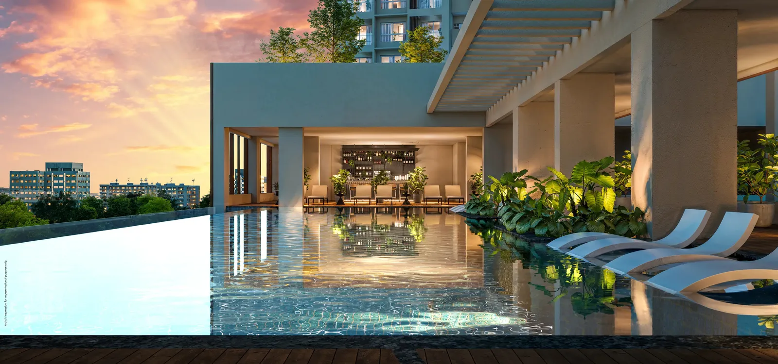Pool deck with juice bar